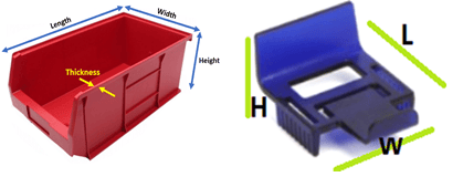 injection moulding parts dimensions